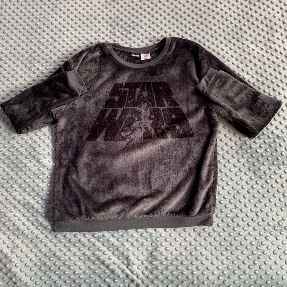 Star Wars Long-Sleeve Fleece Crew Neck Pullover - Adult Large - Gray & Black